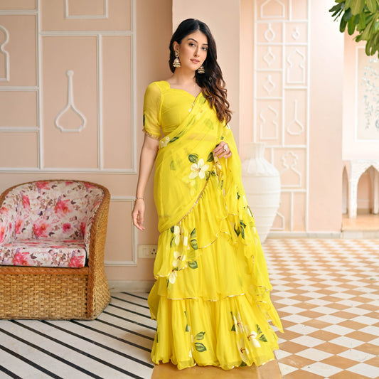 Buttercup Draped Saree with Blouse